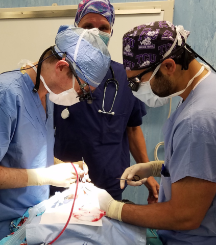 Jordan Virbalas, MD, with Sean Alemi, MD, (former UCSF OHNS resident) performing a cleft lip repair in Ica, Peru. 