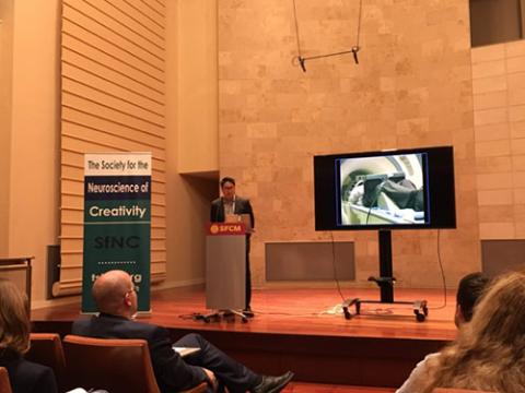Charles Limb giving his Keynote Presentation at SfNC 2019