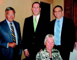 L-to-R: Mr. Richard “Dick” Elkus, Visiting Professor Clark A. Rosen, MD, Mrs. Helen Elkus, Lectureship Chair Mark Courey, MD