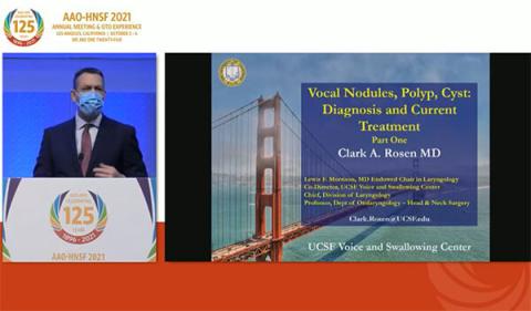 Clark Rosen, MD presenting at the American Academy of Otolaryngology-Head and Neck Surgery